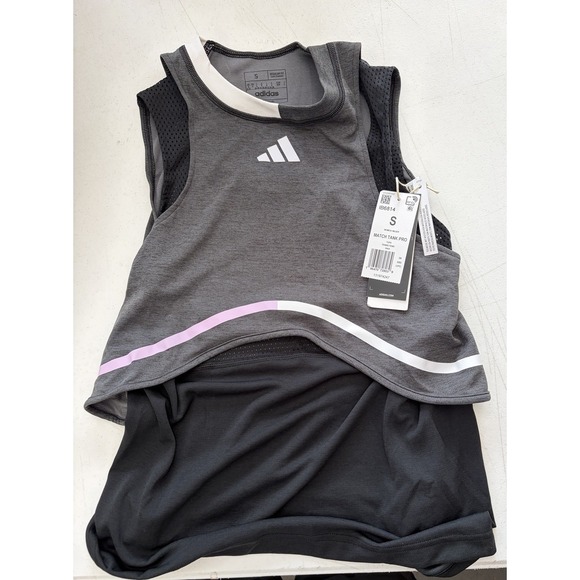 adidas Tops - Adidas Tennis Match Tank Pro S Black And Gray NEW W Tags